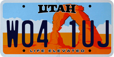 UT license plate W041UJ