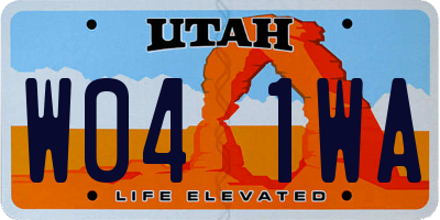UT license plate W041WA