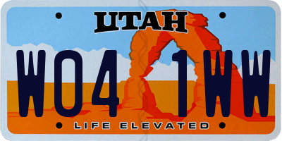 UT license plate W041WW