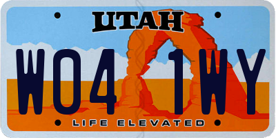 UT license plate W041WY