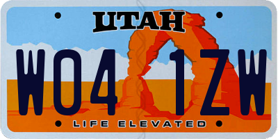 UT license plate W041ZW