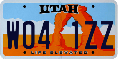 UT license plate W041ZZ