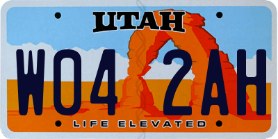 UT license plate W042AH