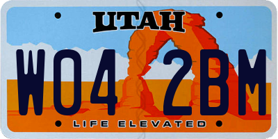 UT license plate W042BM