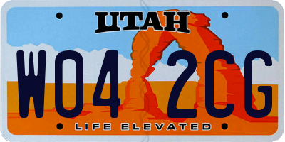 UT license plate W042CG