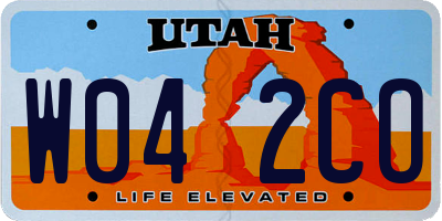 UT license plate W042CO