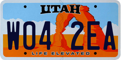 UT license plate W042EA