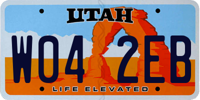 UT license plate W042EB