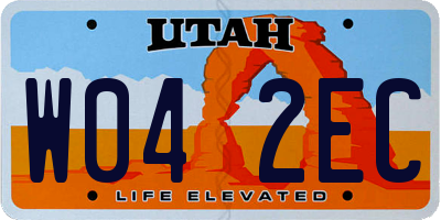 UT license plate W042EC