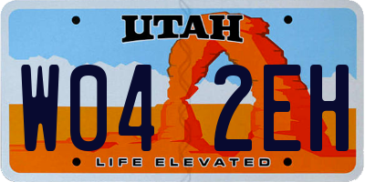 UT license plate W042EH