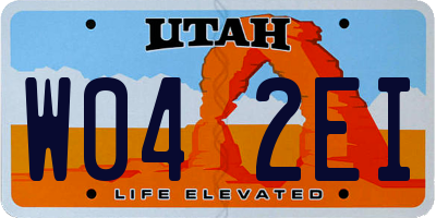UT license plate W042EI