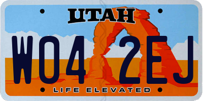 UT license plate W042EJ