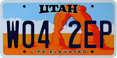 UT license plate W042EP