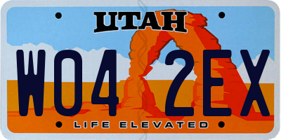 UT license plate W042EX