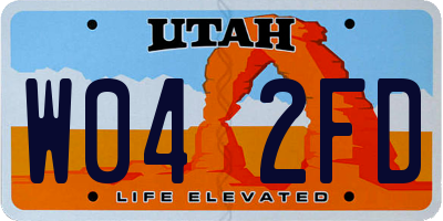 UT license plate W042FD