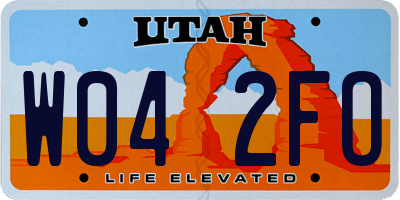 UT license plate W042FO