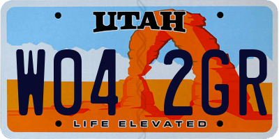 UT license plate W042GR