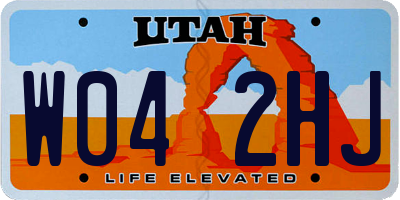 UT license plate W042HJ