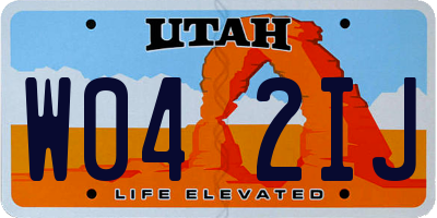 UT license plate W042IJ