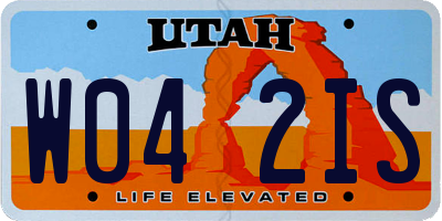 UT license plate W042IS