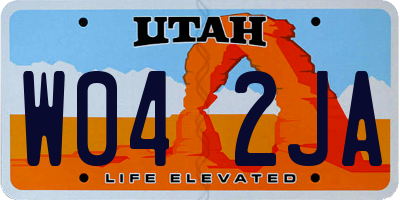 UT license plate W042JA