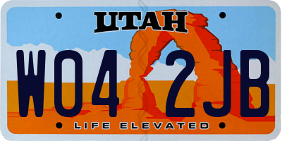 UT license plate W042JB