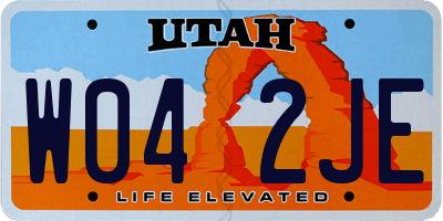 UT license plate W042JE
