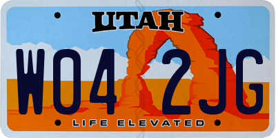 UT license plate W042JG