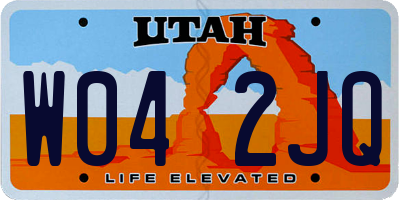 UT license plate W042JQ