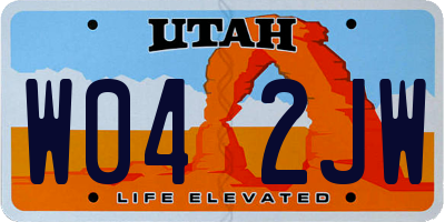 UT license plate W042JW