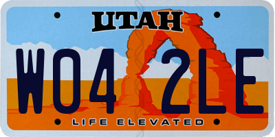 UT license plate W042LE