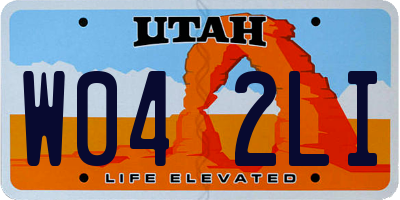 UT license plate W042LI