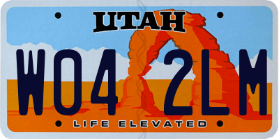 UT license plate W042LM