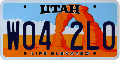 UT license plate W042LO