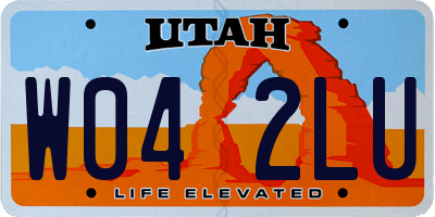 UT license plate W042LU