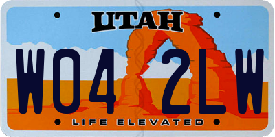 UT license plate W042LW