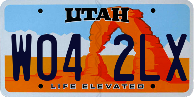 UT license plate W042LX