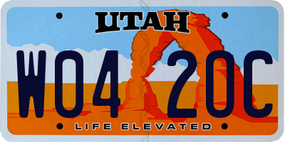 UT license plate W042OC