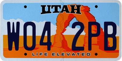 UT license plate W042PB
