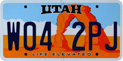 UT license plate W042PJ