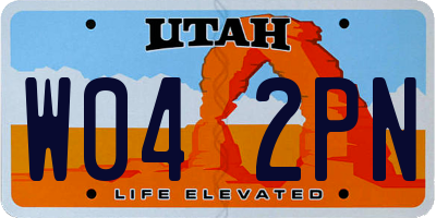 UT license plate W042PN