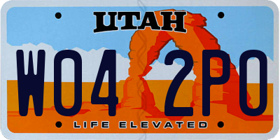 UT license plate W042PO