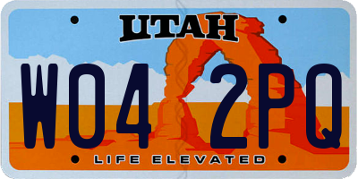 UT license plate W042PQ