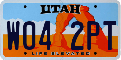 UT license plate W042PT