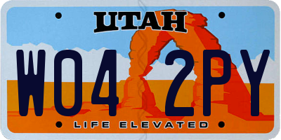 UT license plate W042PY