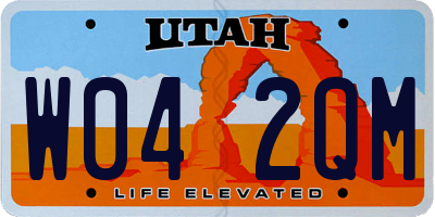 UT license plate W042QM