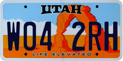 UT license plate W042RH