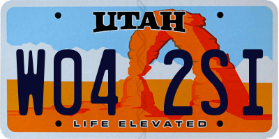 UT license plate W042SI