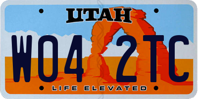 UT license plate W042TC