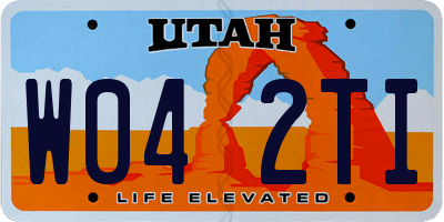 UT license plate W042TI